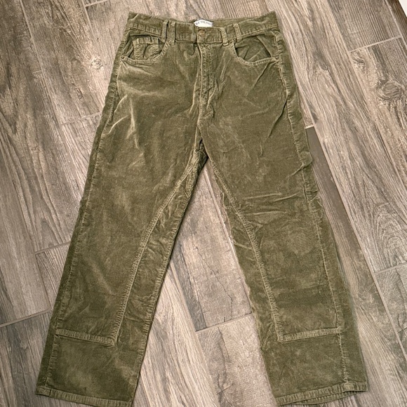 Free People Green Corduroy Wide Leg Pants - Picture 3 of 7